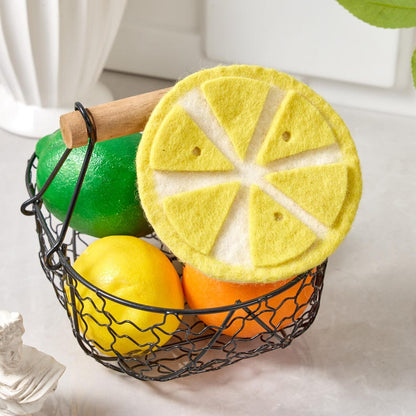 Handgemachte Wollfilz Obst Untersetzer - Avocado, Apfel, Birne, Orange