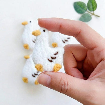Nadelgefilzte Gans Miniatur 6 cm für Haarspangen Brosche DIY Dekorationen