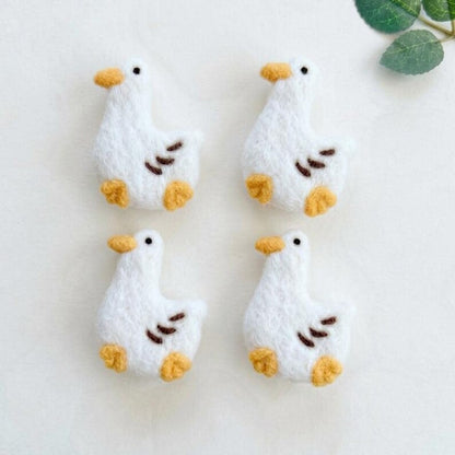 Nadelgefilzte Gans Miniatur 6 cm für Haarspangen Brosche DIY Dekorationen