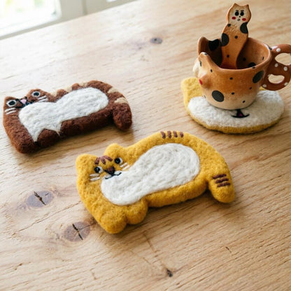 Filzuntersetzer mit Katzenmotiv – Katzenmotiv, Wohnaccessoires