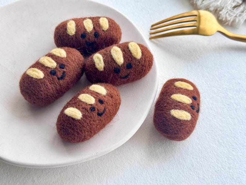 Nadelgefilzte Brötchen Mini Kawaii Bäckerei Dekor DIY