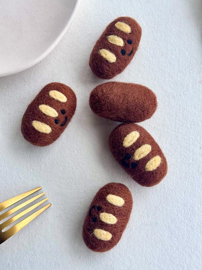 Nadelgefilzte Brötchen Mini Kawaii Bäckerei Dekor DIY