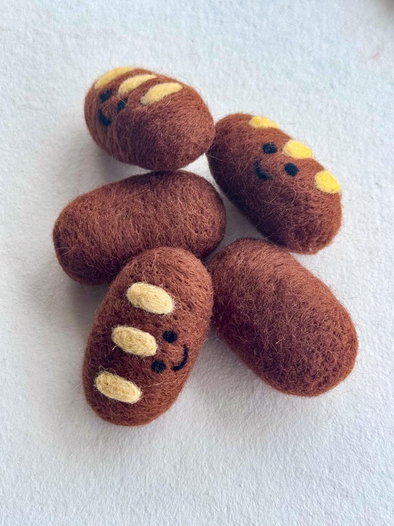 Nadelgefilzte Brötchen Mini Kawaii Bäckerei Dekor DIY